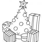 Christmas tree & gifts BW