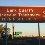 Road sign to Lark Quarry
