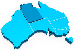 Map of Australia showing NT