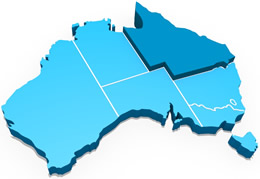 Map of Australia showing Qld