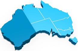 Map of Australia showing WA
